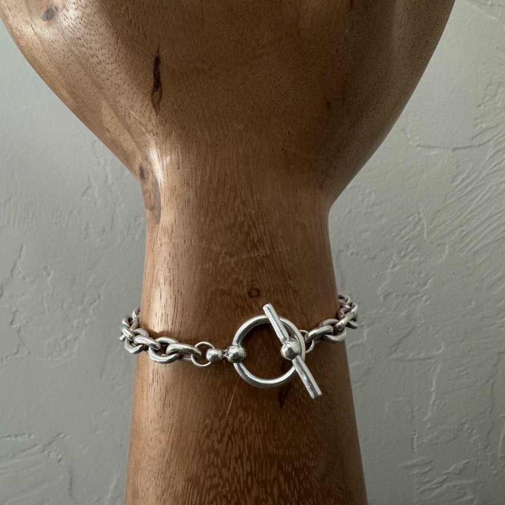 Silver Cable Link Bracelet